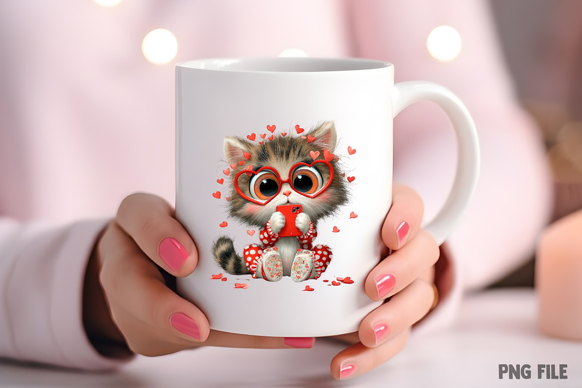 Kawaii Valentine Clipart Bundle, an Illustration by Craft Nest (Photo 6 of 10)