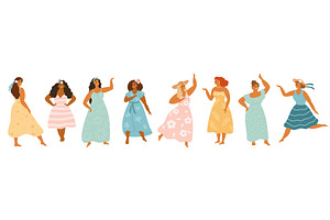 Summer body positive women, a Person Illustration by YummyBuum