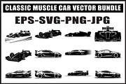 Vintage Muscle Car SVG Bundle Set, an Object Graphic by Creativeshirt (Thumbnail 1 of 13)