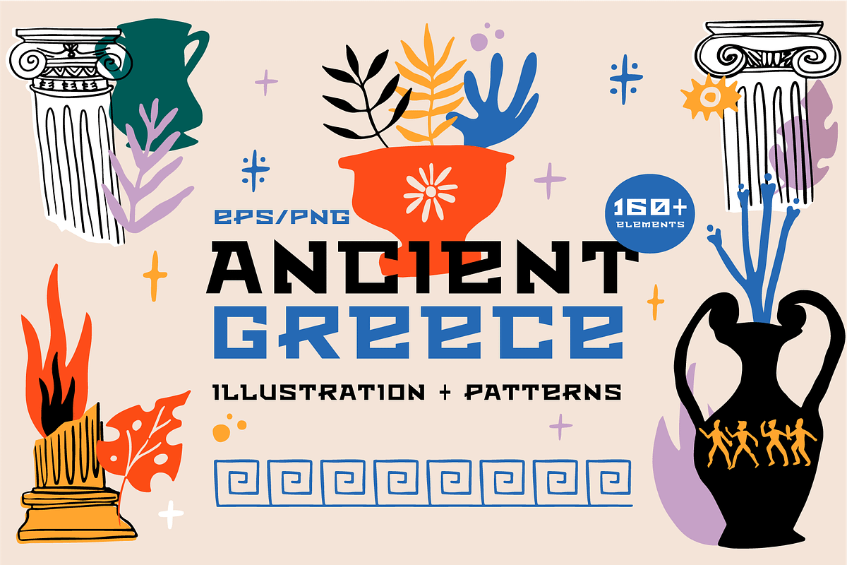 Ancient Greece. Antique vector set, a Decorative Illustration by PixelAesthetic (Photo 1 of 12)
