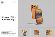 iPhone 17 Pro Max Mockup - 10 Scenes, an iPhone Mockup by Graphiculon (Thumbnail 1 of 11)