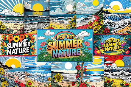 Pop Art Summer Nature, a Background Graphic by Printable Treasure