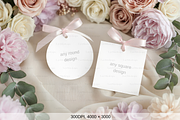 Elegant Floral Gift Tag Mockup Scene, a Product Mockup by TatiMockup (Thumbnail 2 of 4)
