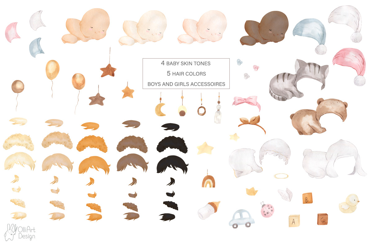BABY PORTRAIT CREATOR. Boho newborn, a Person Illustration by OlliArtDesign (Photo 2 of 14)