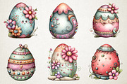 Quirky Easter Egg Watercolor Clipart, an Illustration by RobertsArt (Thumbnail 4 of 5)