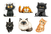 Whimsical Funny Cat PNG Bundle, an Animal Illustration by Creative Art (Thumbnail 5 of 5)