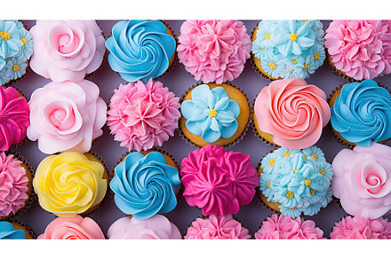 sweet colorful cupcake food ai, a Background Photo by pikepicture