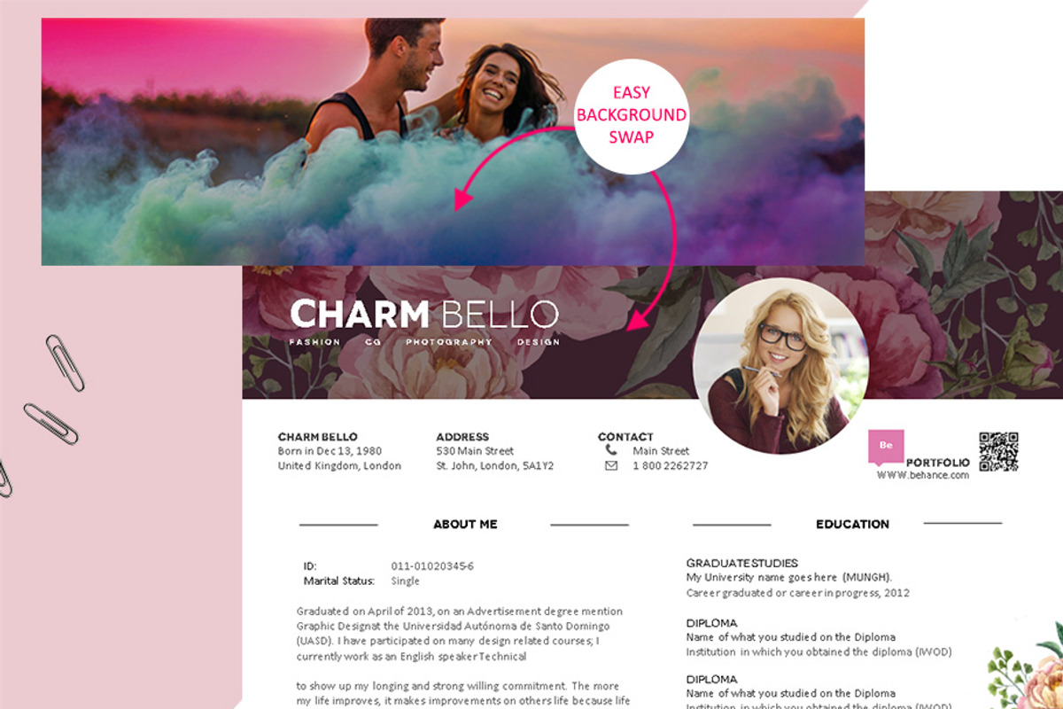 Sweet Resume Template, a Resume Template by CharmBello (Photo 2 of 5)