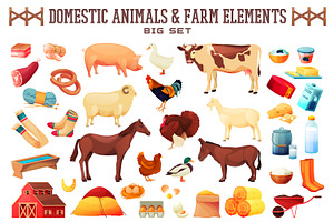 Domestic animals big set