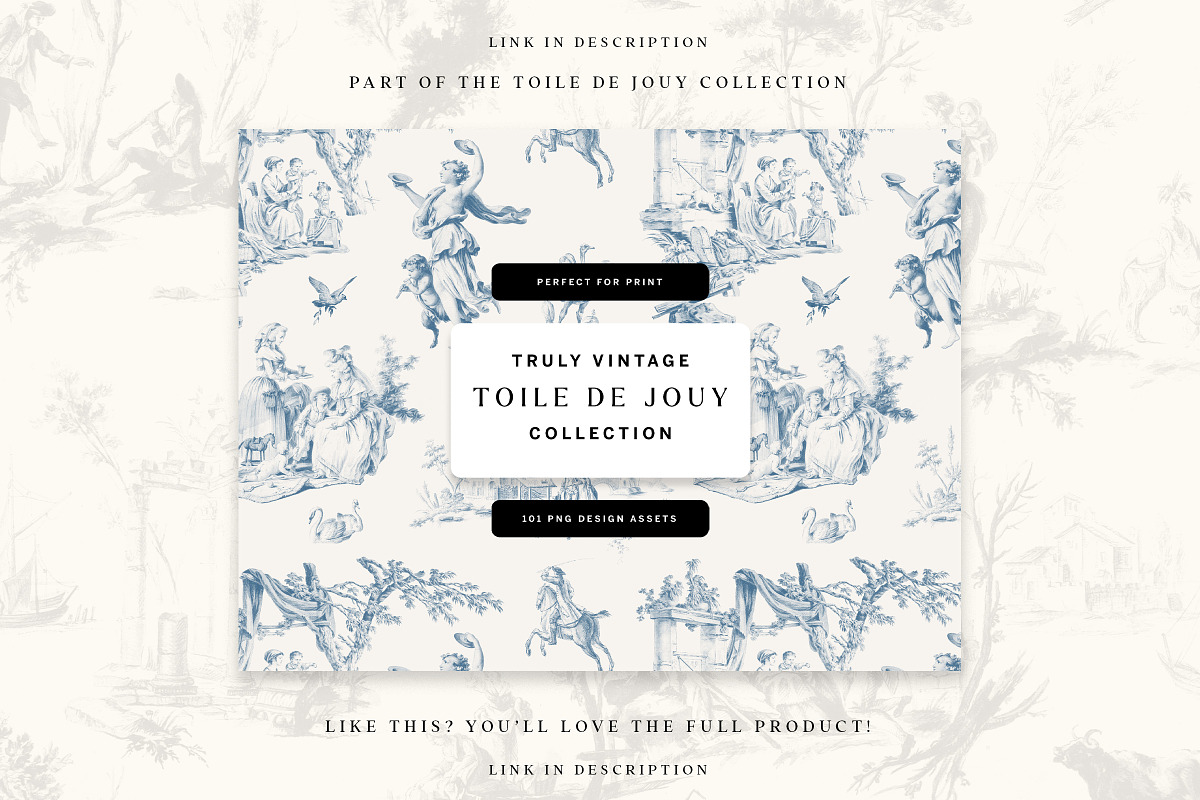 Victorian Toile PNG Illustration Kit, a Decorative Illustration by Century Library (Photo 8 of 8)