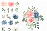 Blush and Navy Watercolor Florals, a Work Illustration by Momo Studio (Thumbnail 11 of 12)