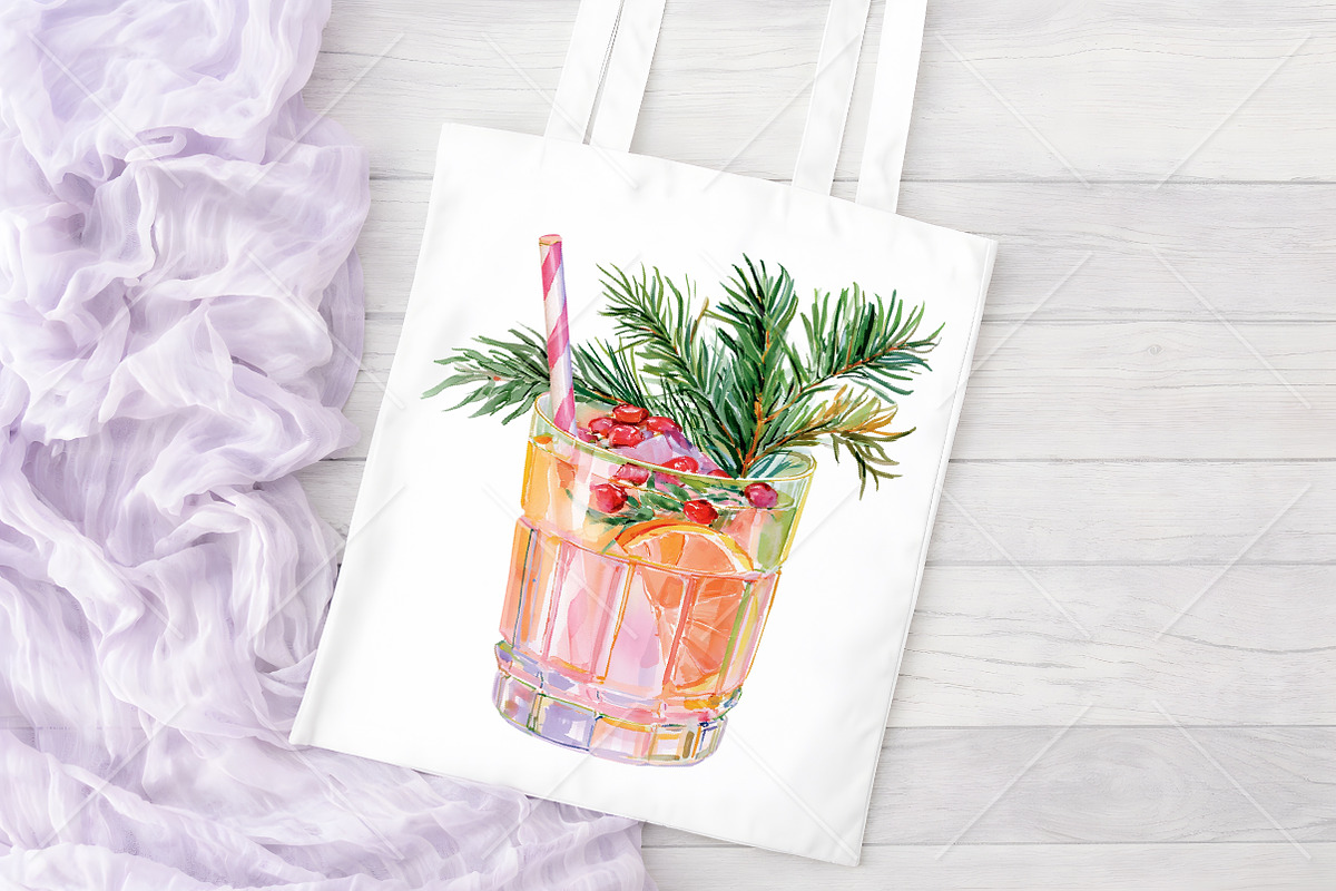 Watercolor Christmas Drink Clipart, a Seasonal Illustration by Canvas Craft (Photo 8 of 10)