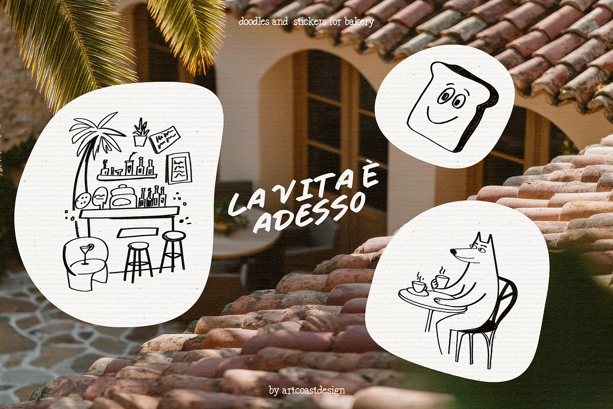 Handdrawn Cafe Stickers, an Emoji Icon by nadispasibenko (Photo 9 of 9)
