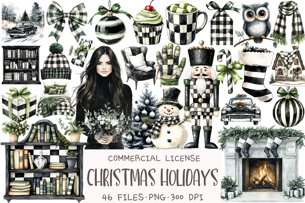 Black and White Holidays Clipart, an Illustration by OK Design (Photo 1 of 5)