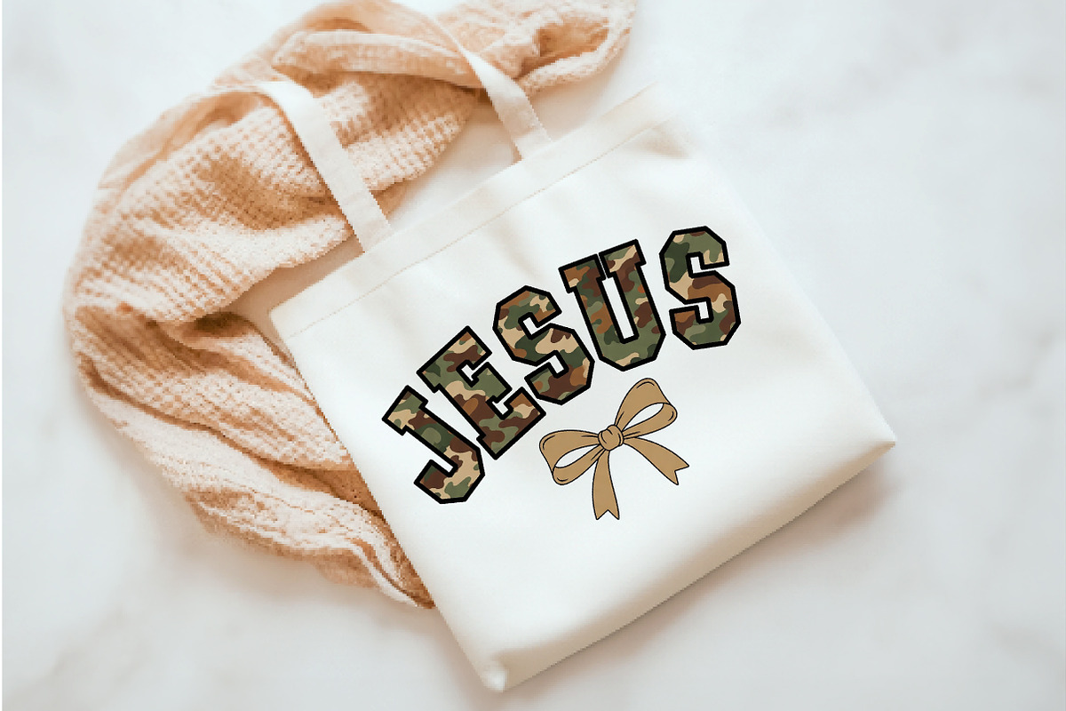 Camo Jesus Coquette Png, an Illustration by Watercolor design (Photo 3 of 3)