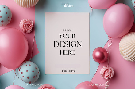 Card Invitation Mockup | PSD