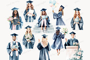 Graduation Clip Art PNG, a Person Illustration by GlamArtZhanna (Thumbnail 5 of 8)
