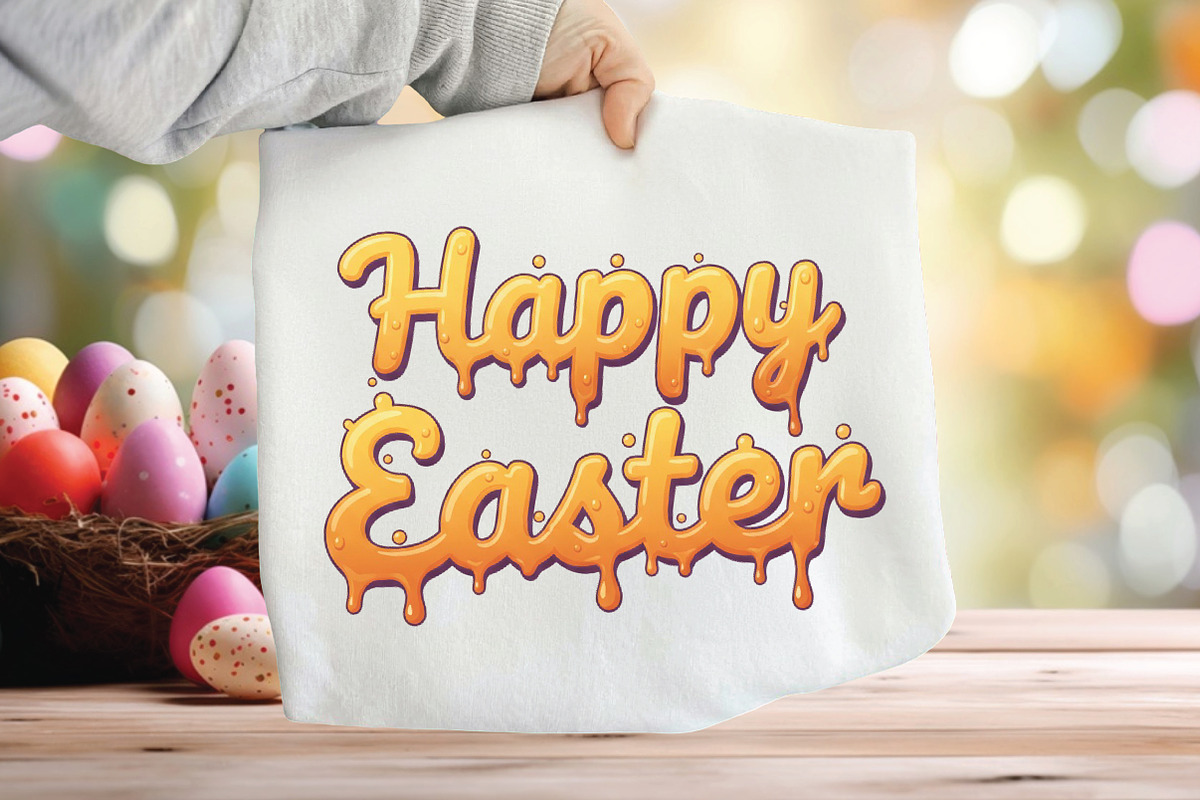 Retro Happy Easter PNG, an Illustration by CraftArtStudio (Photo 1 of 4)