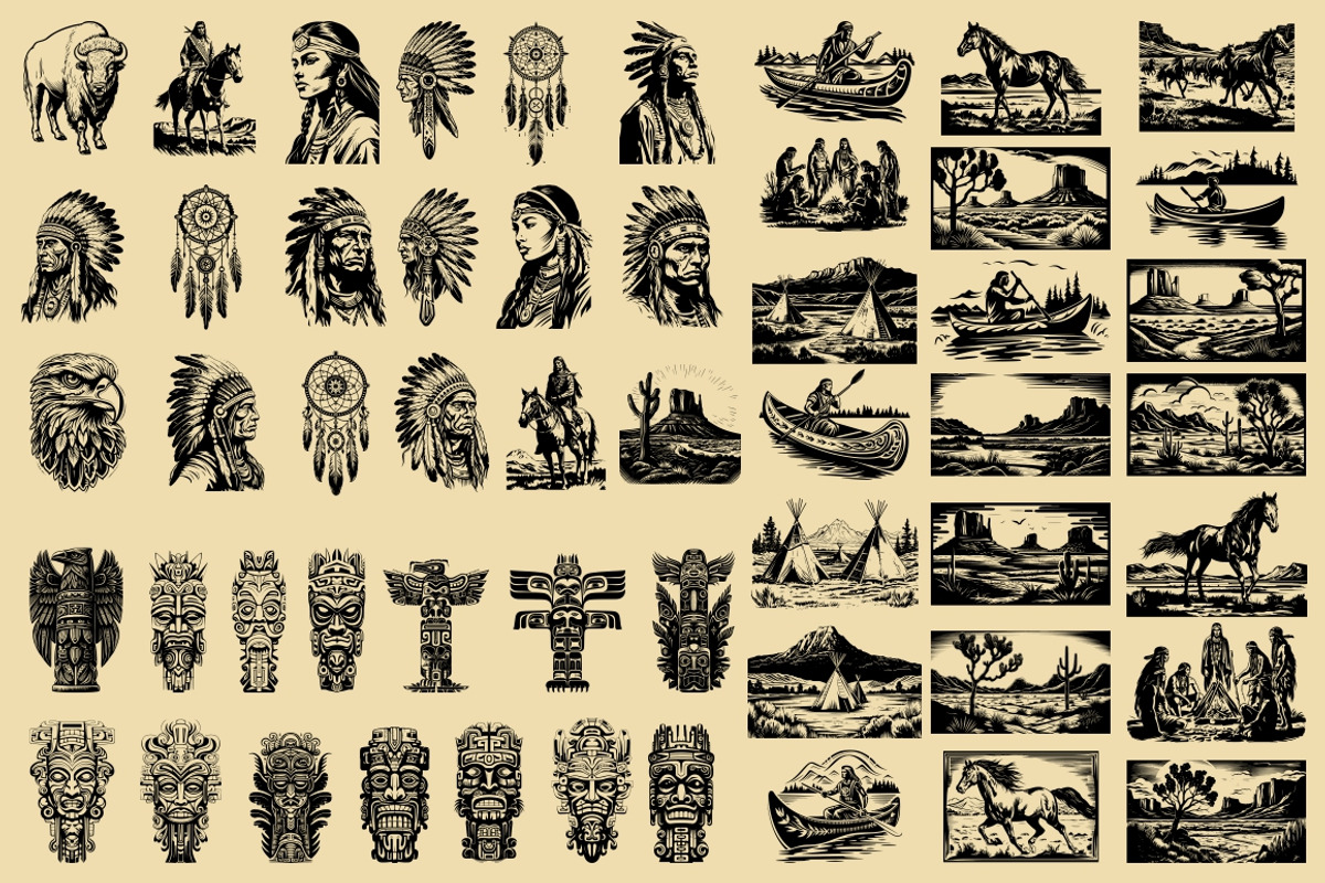 Native American Indian illustrations, an Illustration by Nocturnal Wolf (Photo 11 of 14)