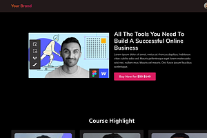 Online Course Sales Page with Custom, a Landing Page Template by Dev Lab