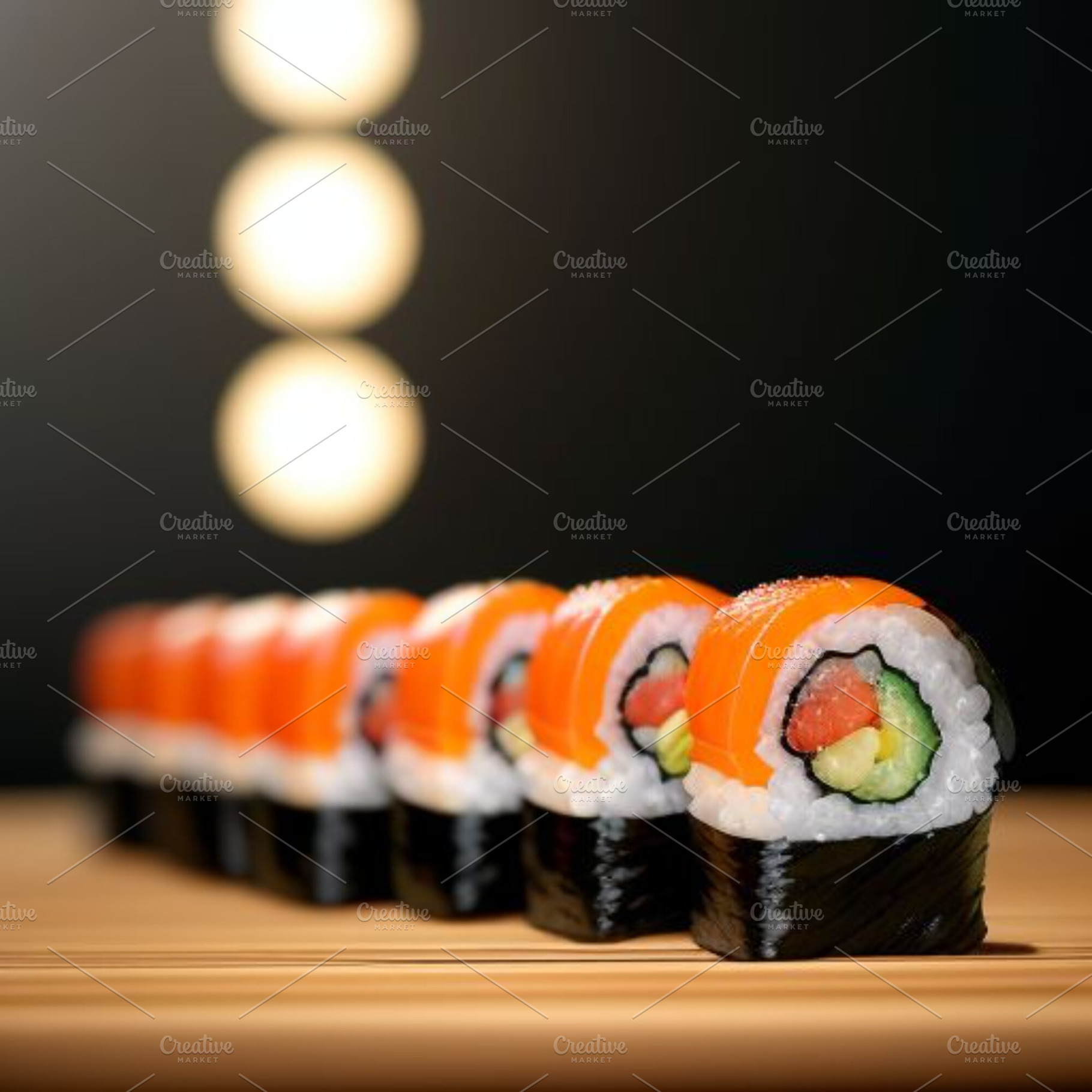 Fish sushi roll stock image, a Food & Drink Photo by ComfortQ
