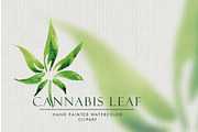Watercolor Cannabis Leaf, an Object Graphic by Jeanina Vlad (Thumbnail 1 of 3)