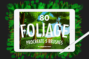 80 FOLIAGE BRUSHES FOR PROCREATE 5, a Brush Add-On by seamless team (Thumbnail 1 of 6)
