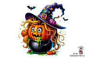 Witch Pumpkin Sublimation PNG Bundle, a Graphic by Clipart Bloom (Thumbnail 3 of 11)