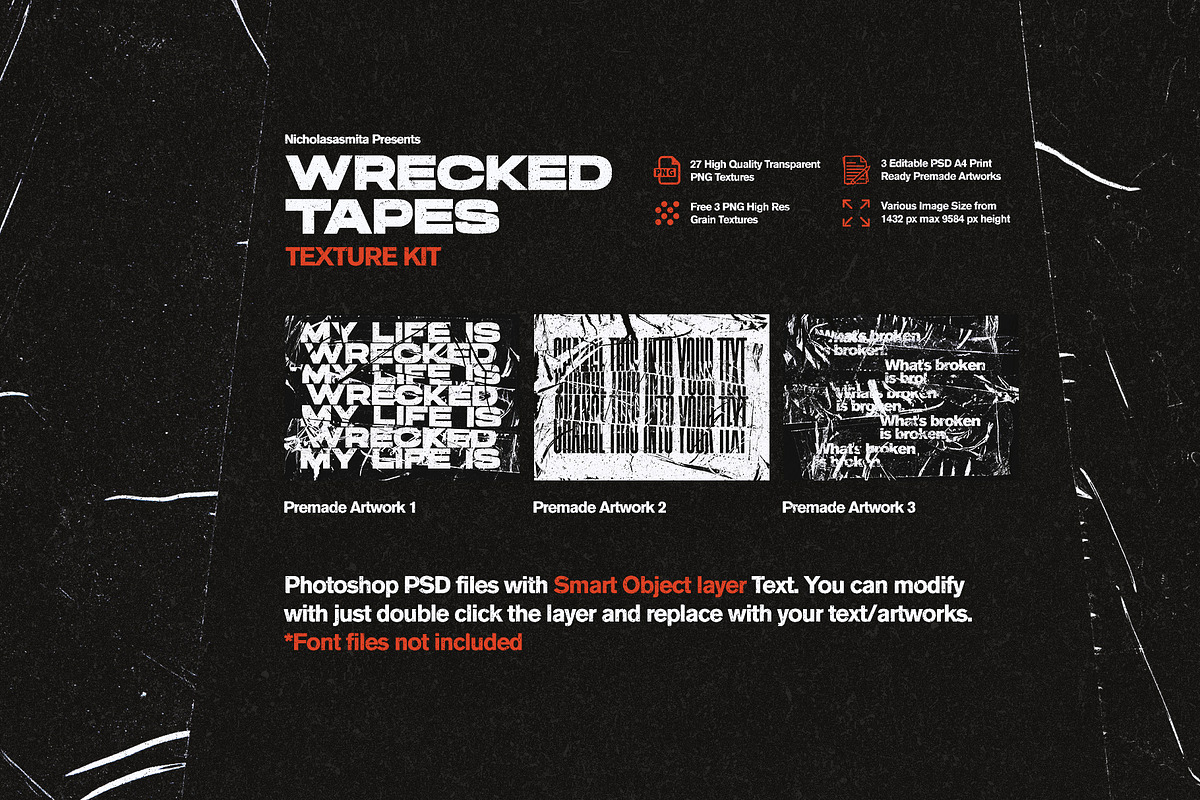 Wrecked Tapes Texture Kit, a Texture Graphic by nicholasasmita (Photo 7 of 10)
