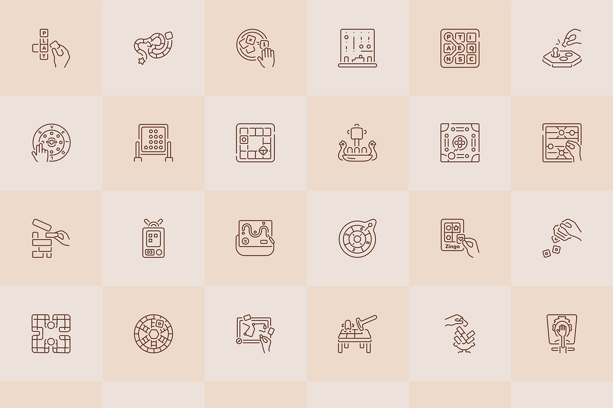 Board Game Icons Art Set, an Outline Icon by Prosymbols (Photo 7 of 7)