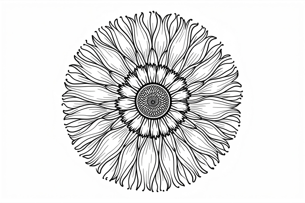 Mandala Art Line Drawing Pack Set, an Illustration by yasushie (Photo 2 of 11)