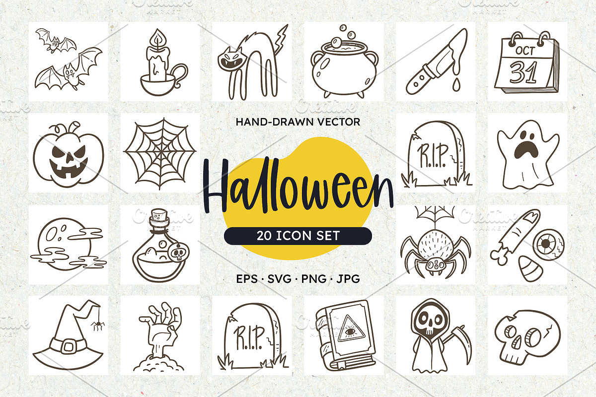 Halloween Icon Set, an Outline Icon by insemar (Photo 1 of 4)