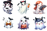 Bat Babe Ghost Halloween Clipart, an Illustration by DreamArtGraphic (Thumbnail 3 of 5)