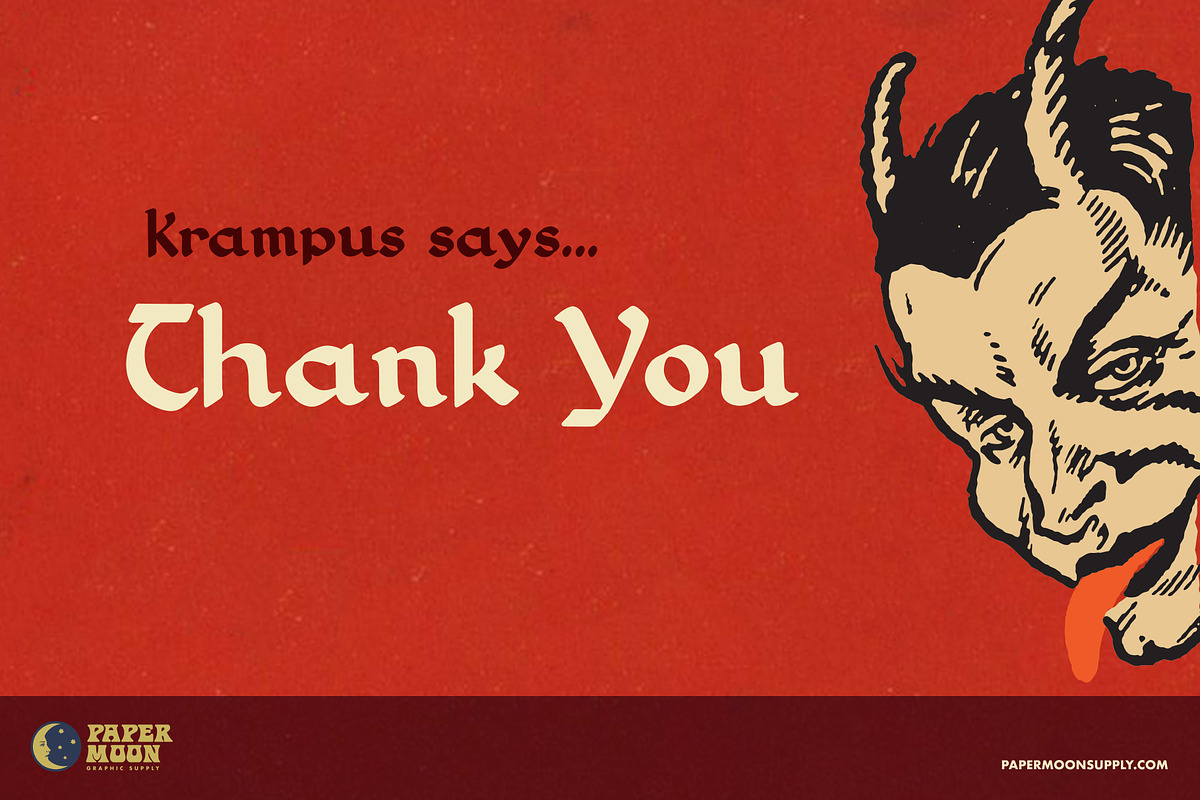 Krampus Speedball Vintage Font, a Script Font by Paper Moon Graphic Supply (Photo 12 of 12)