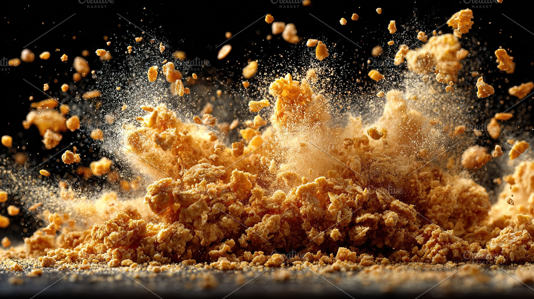 Golden Cookie Crumbs Explosion, a Food & Drink Photo by Ales Munt