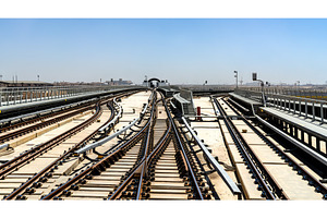 Riyadh Metro railway tracks and depot junction, a Transportation Photo by Leonid Andronov