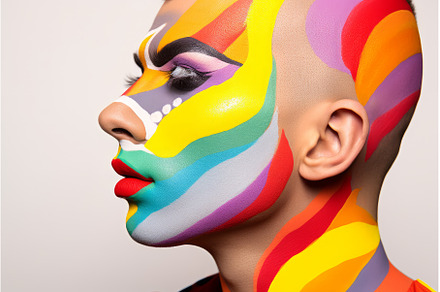 Intriguing Man flowers makeup pride, a Nature Photo by Ylivdesign