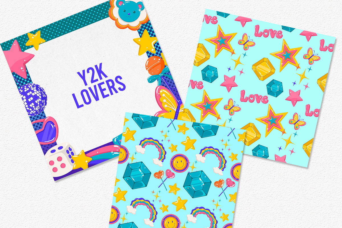 Retro Sparkle Y2K Watercolor, an Object Illustration by CreativeValuation (Photo 13 of 13)