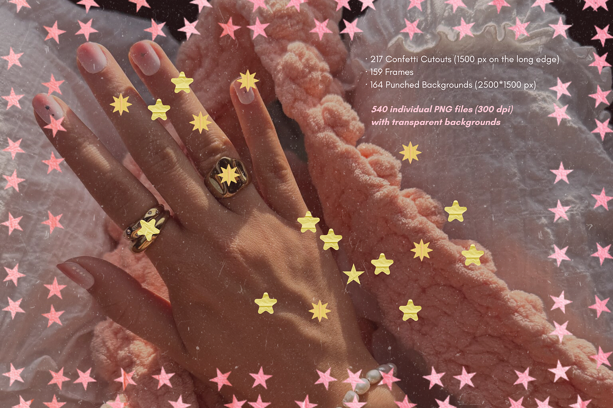 Pastel Paper Confetti Kit, a Texture Graphic by JulsIst (Photo 2 of 9)