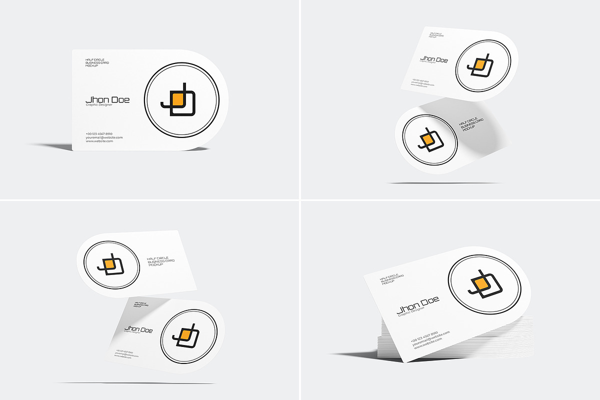 Half Circle Business Card Mockup, an Advertising Mockup by Rizky Audymas (Photo 3 of 6)