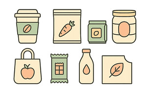 Various grocery items arranged, a Food Illustration by ZinetroN