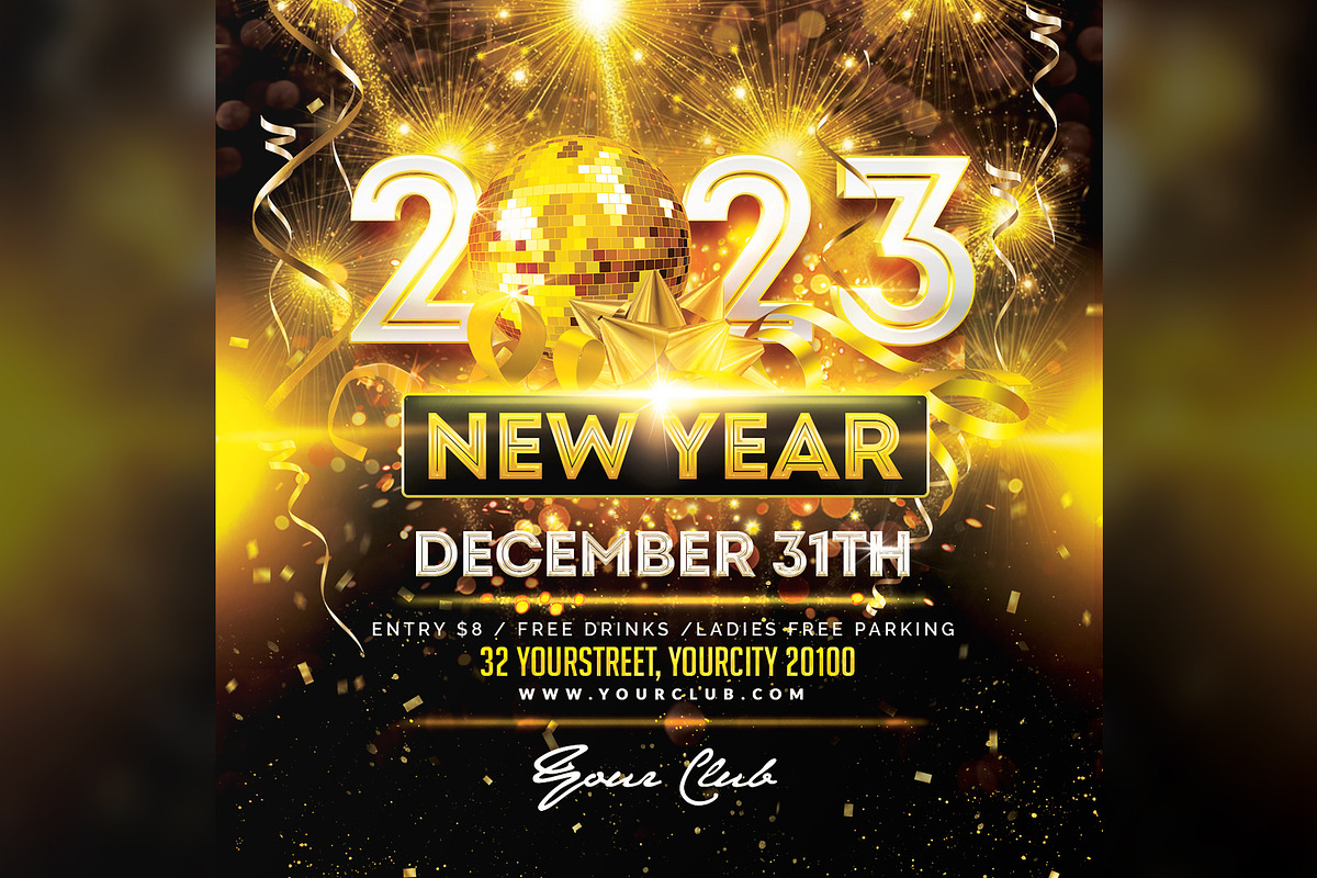 New Year Flyer, a Flyer Template by Creativestoree (Photo 1 of 2)
