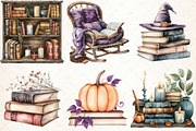 Haunted Bookstore Clipart, an Illustration by Libby Wishes (Thumbnail 4 of 9)
