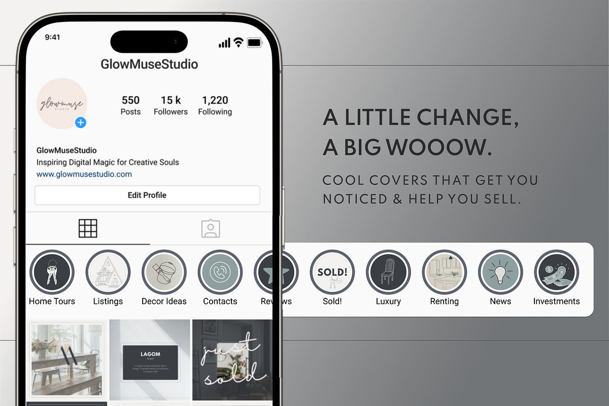 Realtors Instagram Highlight Covers, a Social Media Template by Glow Muse Studio (Photo 2 of 10)