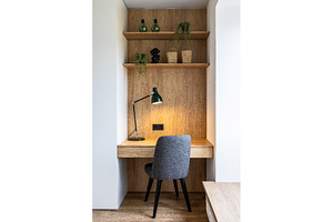 Modern home office in a wooden, an Architecture Photo by wip3out