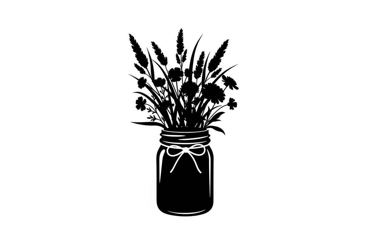 Wildflower Mason Jar SVG Bundle, an Illustration by Designs_River (Photo 13 of 31)