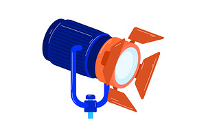 Blue and orange studio stage, a Technology Illustration by seahorsevector