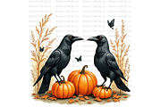 Crow and Pumpkin Scenes, an Animal Illustration by Bloom Craft Creations (Thumbnail 7 of 12)