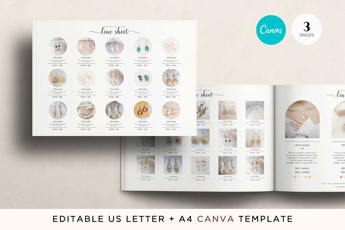 Line Sheet horizontal Canva Template, a Flyer Template by Hellohastore (Photo 1 of 10)