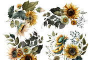 Sunflowers Flowers Clipart, a Seasonal Illustration by Tanya Kart (Thumbnail 5 of 5)